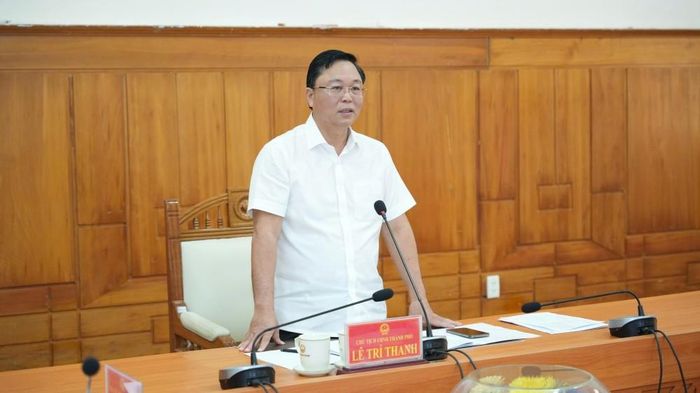 Chủ tịch UBND thành phố Lê Trí Thanh phát biểu chỉ đạo tại cuộc họp
