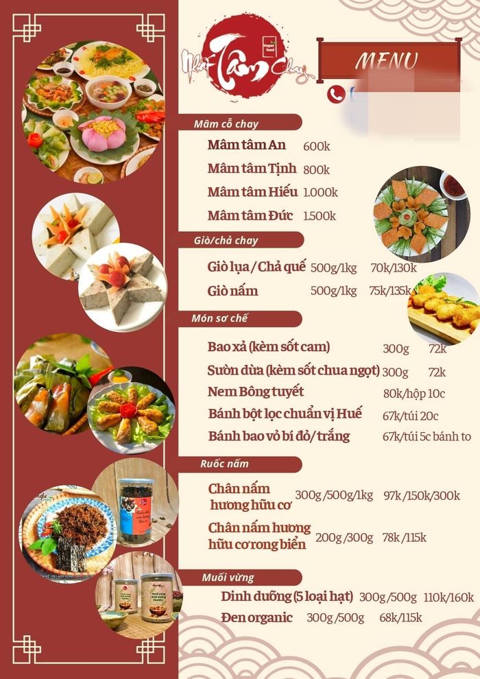 Mâm cỗ chay hút khách dịp rằm tháng 7. (Ảnh: FB Nhất Tâm Chay)