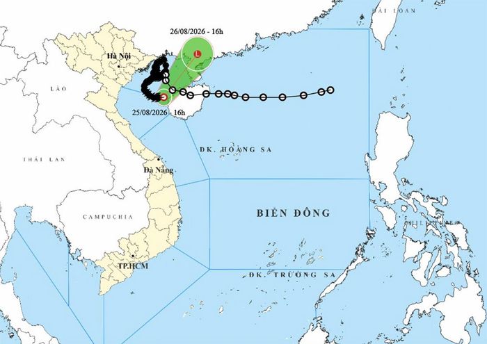 Bão số 4 Narra đã suy yếu thành áp thấp nhiệt đới. (Nguồn: NCHMF)