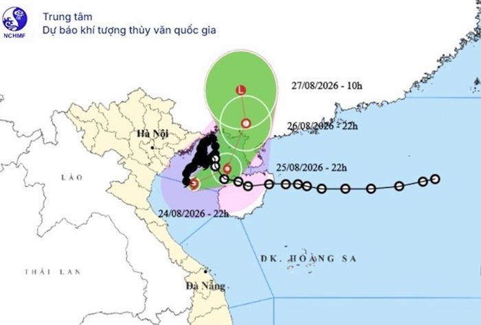 Bão số 4 đang tiến vào đất liền tỉnh Quảng Tây (Trung Quốc). Ảnh: NCHMF.