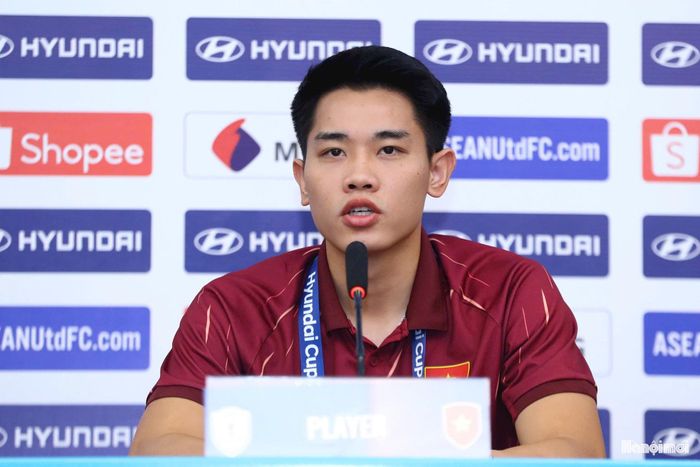 Đình Bắc tự tin cho trận chung kết lượt về ASEAN Cup 2026. Ảnh: Ngọc Tú