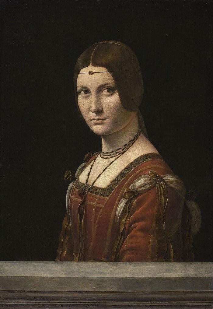  Tác phẩm nổi tiếng La Belle Ferronnière do danh họa Leonardo da Vinci vẽ khoảng năm 1490-1496. Ảnh: wikipedia. 