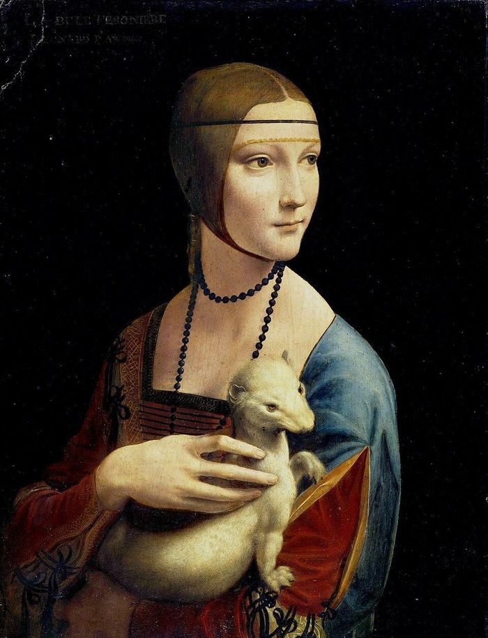  Kiệt tác Cecilia Gallerani (Cô gái và con chồn ermine) do danh họa Leonardo da Vinci vẽ khoảng năm 1490. Ảnh: wikipedia. 
