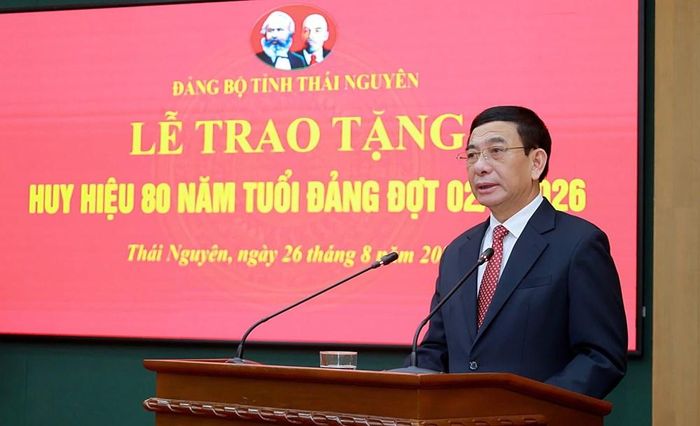 Đại tướng Phan Văn Giang, Ủy viên Bộ Chính trị, Phó Thủ tướng Chính phủ, Bộ trưởng Bộ Quốc phòng phát biểu tại buổi Lễ