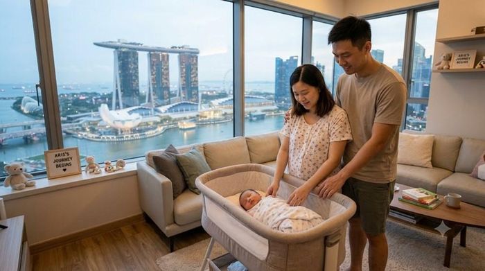 Singapore tăng thời gian nghỉ phép, khuyến khích sinh con. Ảnh: AI