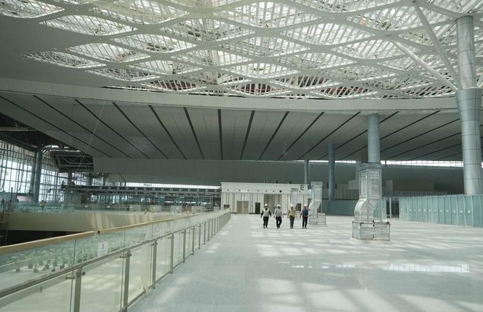 Mái lấy sáng giúp nhà ga hành khách sân bay Long Thành lấy ánh sáng tự nhiên. Ảnh: Công Phong - TTXVN