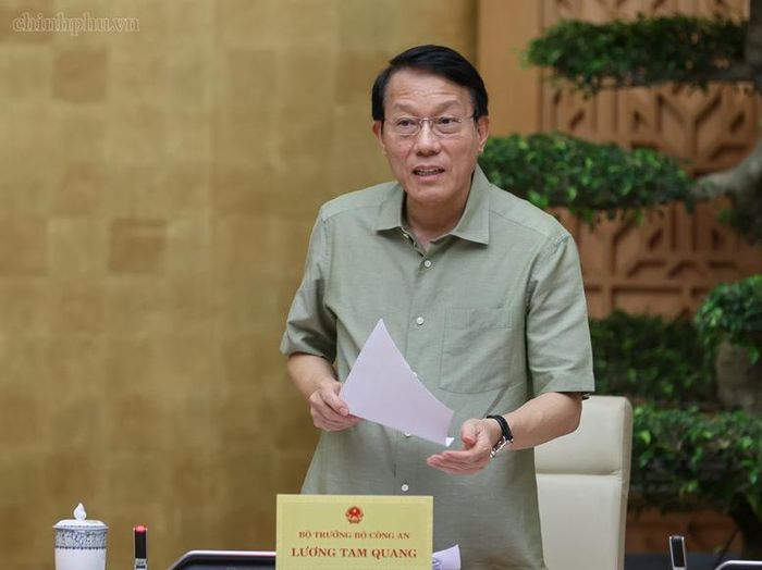 Đại tướng Lương Tam Quang, Bộ trưởng Bộ Công an phát biểu - Ảnh: chinhphu.vn/Nhật Bắc