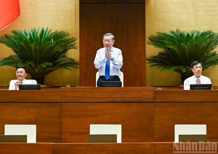 Tổng Bí thư, Chủ tịch nước Tô Lâm chủ trì gặp mặt cán bộ quy hoạch diện Ban Bí thư quản lý. (Ảnh: DUY LINH)