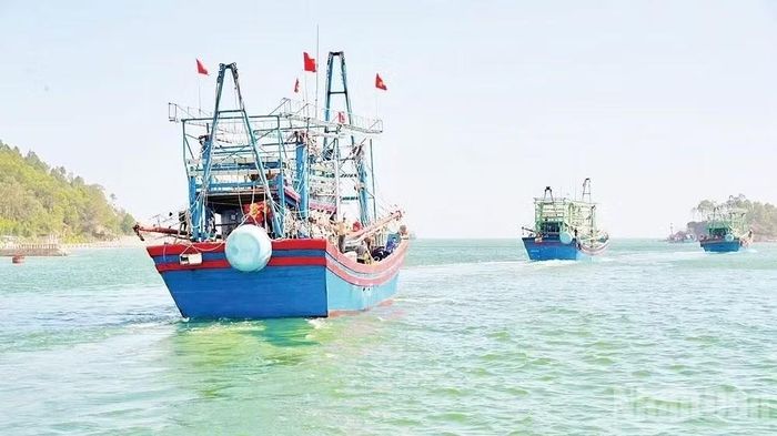 Nghệ An hiện có 3.544 tàu cá; trong đó, có 2.636 tàu cá thuộc diện quản lý theo quy định từ 6m trở lên và hơn 1.000 tàu từ 15m trở lên khai thác vùng khơi. (Ảnh: CTV)