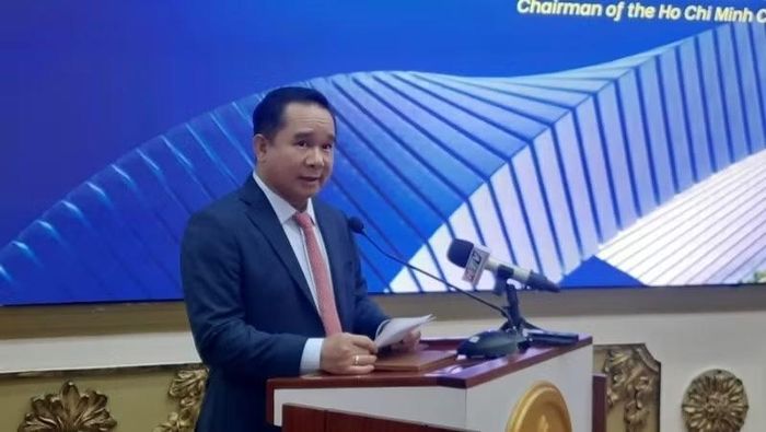 Đồng chí Nguyễn Văn Được, Chủ tịch Ủy ban nhân dân Thành phố Hồ Chí Minh phát biểu khai mạc (Ảnh: CAO TÂN)