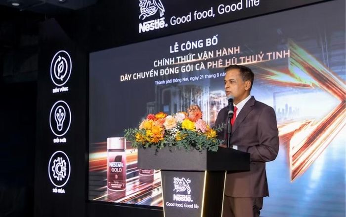  Ông Binu Jacob, Tổng Giám đốc Nestlé Việt Nam phát biểu tại sự kiện. 