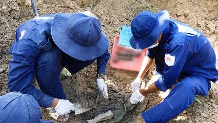 Tại ấp Rẫy Mới, xã Kiên Lương, Đội K92 đã tìm kiếm, quy tập 63 bộ hài cốt. (Ảnh: PHƯƠNG VŨ)
