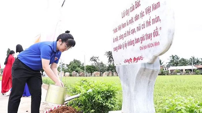 Trồng cây xanh trên tuyến đường (Ảnh: Ban tổ chức cung cấp)