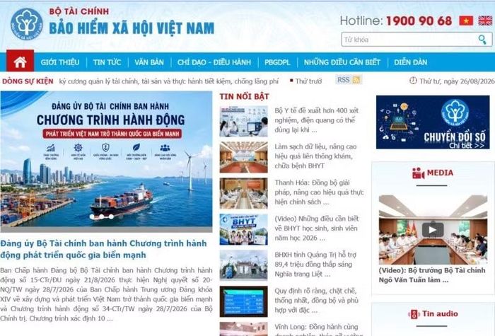 Cổng Thông tin điện tử bảo hiểm xã hội Việt Nam.