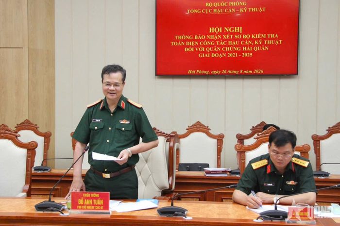  Thiếu tướng Đỗ Anh Tuấn, Phó chủ nhiệm Tổng cục HC-KT chủ trì hội nghị.
