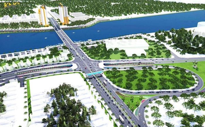 Phối cảnh Cụm nút giao thông Hòa Xuân.