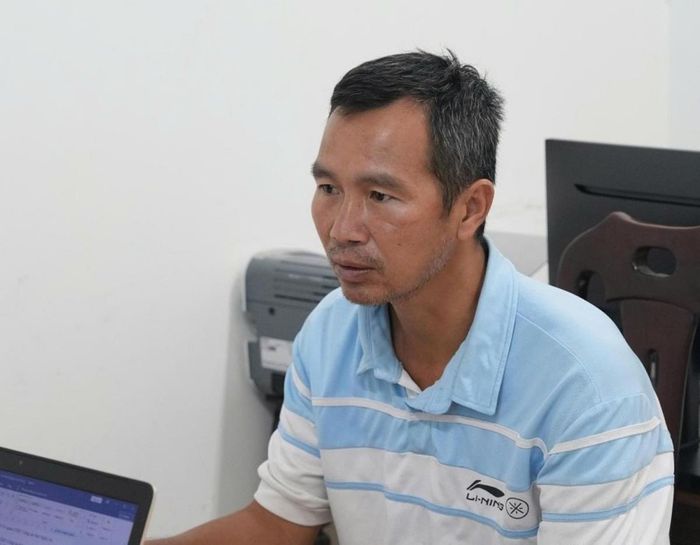 Đối tượng Nguyễn Văn Chung tại cơ quan Công an.