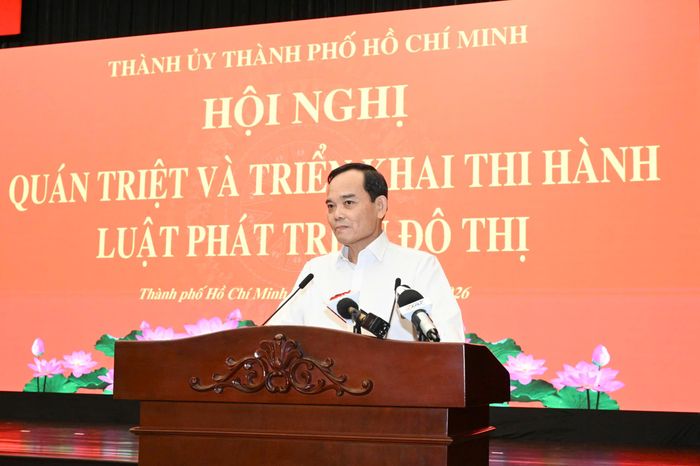  Bí thư Thành ủy TPHCM Trần Lưu Quang phát biểu tại hội nghị. Ảnh: VIỆT DŨNG 