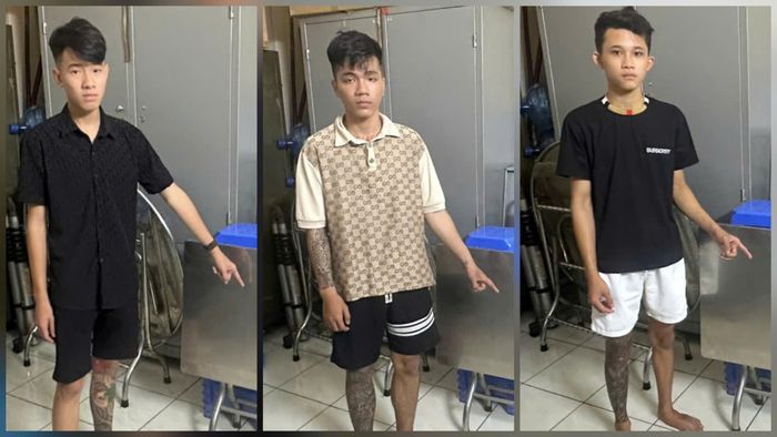 Năm 2025, Công an TPHCM bắt nhóm Kiệt, Hùng, Bảo sau khi nhóm này cướp giật chiếc bàn inox trong dịp Rằm tháng 7. Ảnh: CA