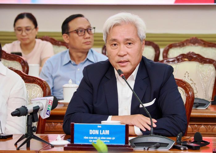  Tổng Giám đốc và Đồng sáng lập Tập đoàn VinaCapital Don Lam phát biểu tại Hội nghị. Ảnh: HOÀNG HÙNG 