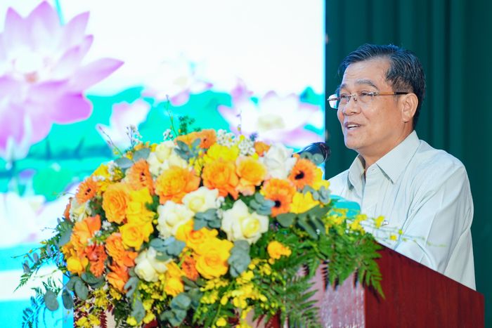 Ông Quảng Đức Tuyên, nguyên Phó Chánh án TAND Cấp cao tại TPHCM phát biểu tại buổi gặp mặt
