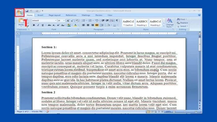 Mở Word 2007 hoặc Word 2010.