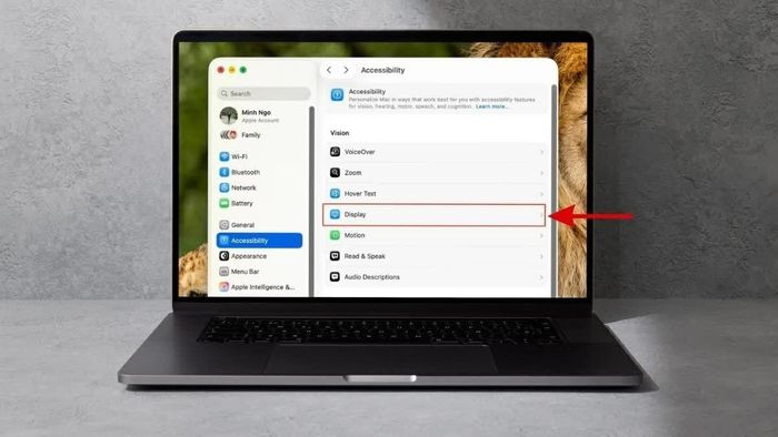 Mở mục Display như hướng dẫn trên hình.