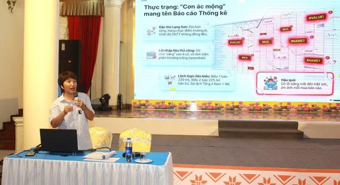 Giảng viên hướng dẫn tại lớp tập huấn - Ảnh: HV.