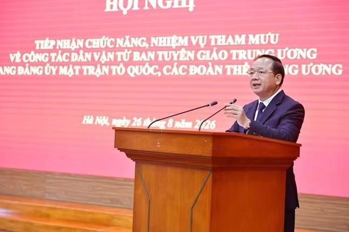 Trưởng Ban Tuyên giáo Trung ương Trịnh Văn Quyết phát biểu tại Hội nghị. Ảnh: Minh Đức