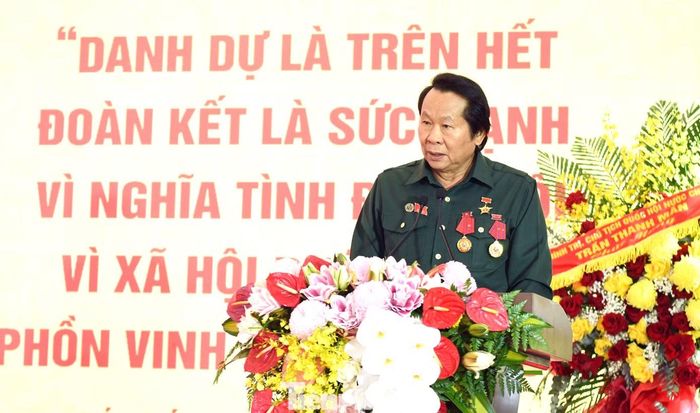  Ông Thân Đức Nam - Chủ tịch Hội Cựu TNXP Việt Nam﻿ phát biểu tại đại hội. Ảnh: Như Ý 