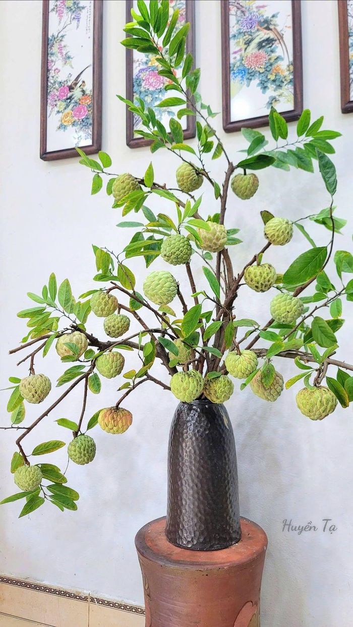 Từ những cành quả thích mắt, chị Tạ Minh Huyền "hô biến" thành những bình hoa độc đáo