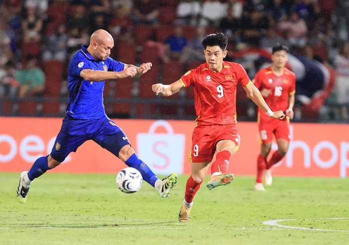 Tuyển Việt Nam giành chiến thắng thuyết phục ở trận lượt đi. Ảnh: V.A