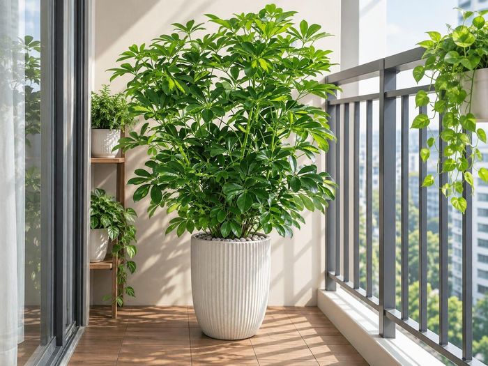 Cây ngũ gia bì để ban công hướng Nam.