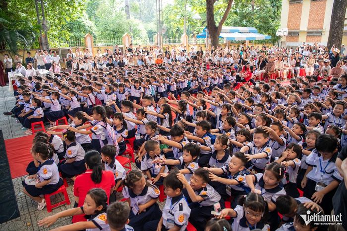 Học sinh Trường Tiểu học Nguyễn Bỉnh Khiêm (phường Sài Gòn). Ảnh: Tuấn Hùng