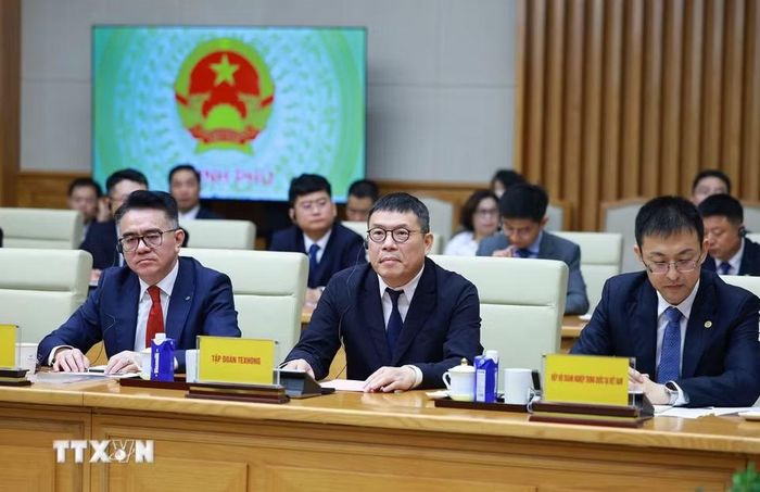 Các doanh nghiệp Trung Quốc đang đầu tư tại Việt Nam tham dự buổi gặp. (Ảnh: Dương Giang/TTXVN)