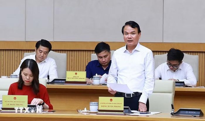 Bộ trưởng, Chủ nhiệm Văn phòng Chính phủ Đặng Xuân Phong phát biểu. (Ảnh: Dương Giang/TTXVN)