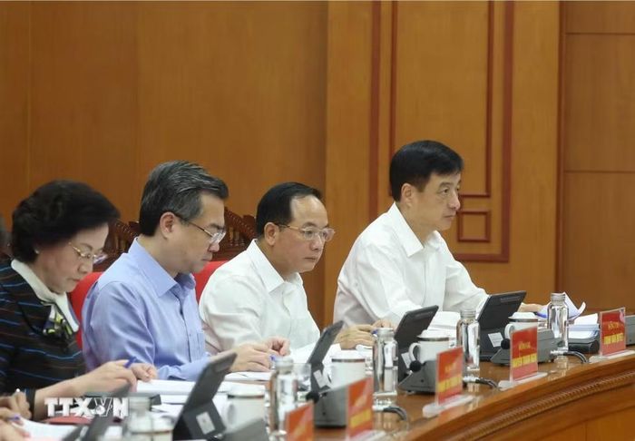 Các đại biểu tham dự cuộc làm việc. (Ảnh: Thống Nhất/TTXVN)
