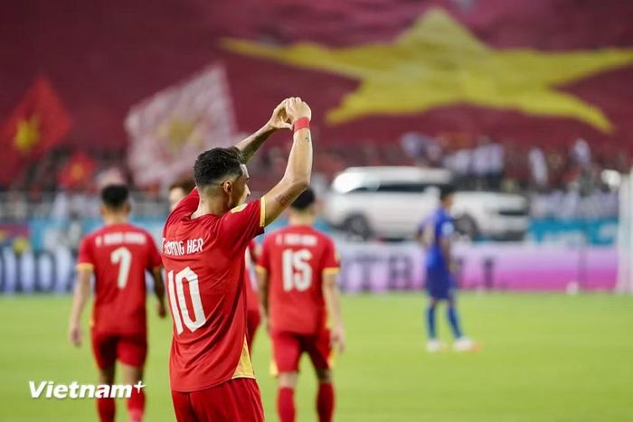 Pha lập công đầu tiên ở một trận chung kết ASEAN Cup của chân sút mang áo số 10. (Ảnh: Việt Anh/Vietnam+)