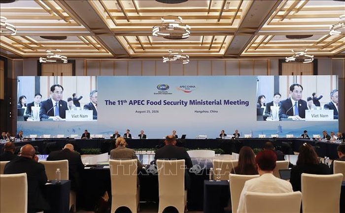 Toàn cảnh Hội nghị Bộ trưởng các nền kinh tế châu Á-Thái Bình Dương (APEC) về An ninh Lương thực lần thứ 11 diễn ra tại Hàng Châu, Trung Quốc ngày 25/8/2026. Ảnh: TTXVN phát