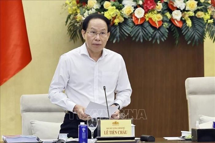 Phó Thủ tướng Chính phủ Lê Tiến Châu, Phó Trưởng ban Thường trực Ban Chỉ đạo phát biểu. Ảnh: Doãn Tấn/TTXVN