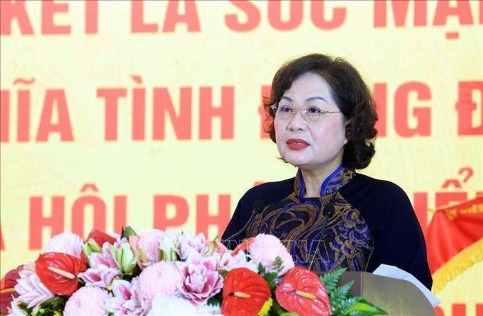 Phó Chủ tịch Quốc hội Nguyễn Thị Hồng phát biểu chỉ đạo. Ảnh: Tuấn Anh/TTXVN