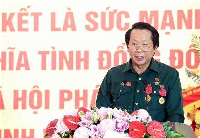 Ông Thân Đức Nam, Chủ tịch Hội Cựu Thanh niên xung phong Việt Nam khóa V, nhiệm kỳ 2026 – 2031 phát biểu. Ảnh: Tuấn Anh/TTXVN