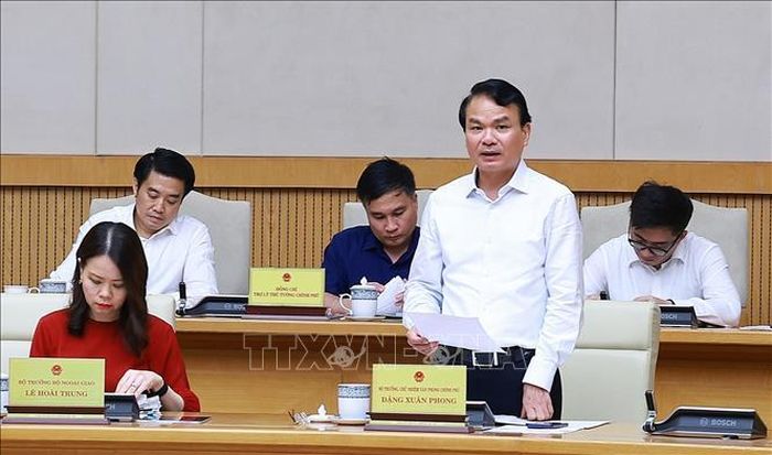 Bộ trưởng, Chủ nhiệm Văn phòng Chính phủ Đặng Xuân Phong phát biểu. Ảnh: Dương Giang/TTXVN