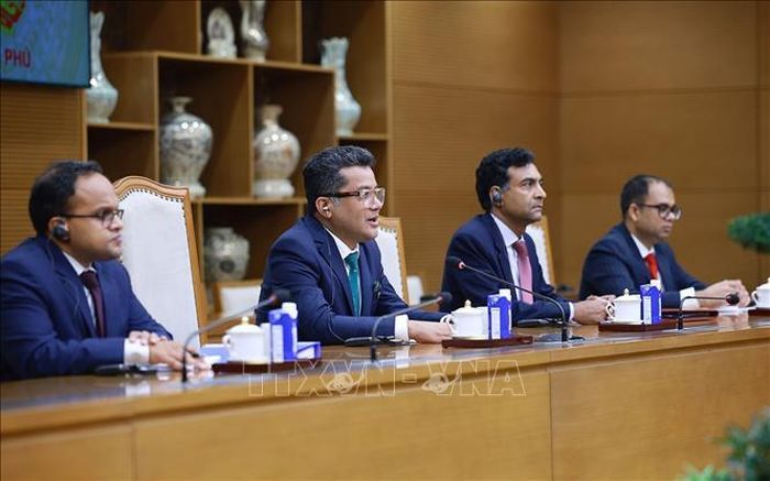 Quốc vụ khanh phụ trách Ngoại giao Cộng hòa Ấn Độ Pabitra Margherita phát biểu. Ảnh: Dương Giang/TTXVN
