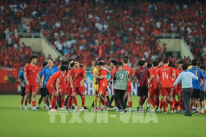Một trận đấu vô cùng khó khăn cho đội tuyển Việt Nam. Ảnh: Minh Quyết - TTXVN 