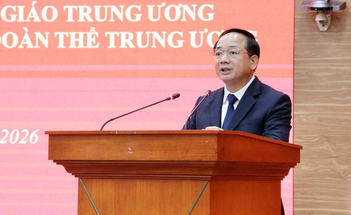 Ông Trịnh Văn Quyết, Ủy viên Bộ Chính trị, Bí thư Trung ương Đảng, Trưởng Ban Tuyên giáo Trung ương, phát biểu tại hội nghị