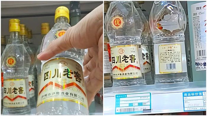 Nhiều loại rượu, nước ngọt được bày bán nhưng không có nhãn phụ tiếng Việt. 