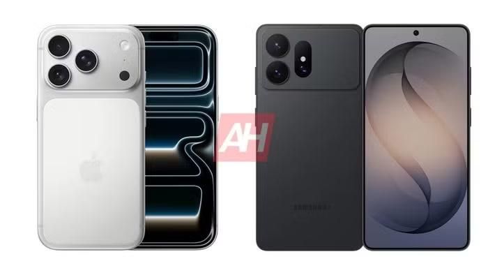 Cách bố trí camera của Galaxy S27 Ultra (phải) khá giống với thiết kế mà Apple sử dụng trên iPhone 17 Pro và iPhone 17 Pro Max (trái) (Nguồn: AndroidHeadlines)