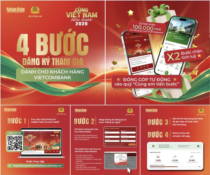 Các bước đăng ký tham gia chương trình “Cùng Việt Nam tiến bước” năm 2026.