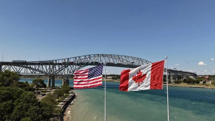Canada ngày 25/8 công bố các biện pháp thuế quan trả đũa đối với hơn 700 mặt hàng nhập khẩu từ Mỹ, với mức thuế từ 15% đến 50%. Ảnh: TRT.